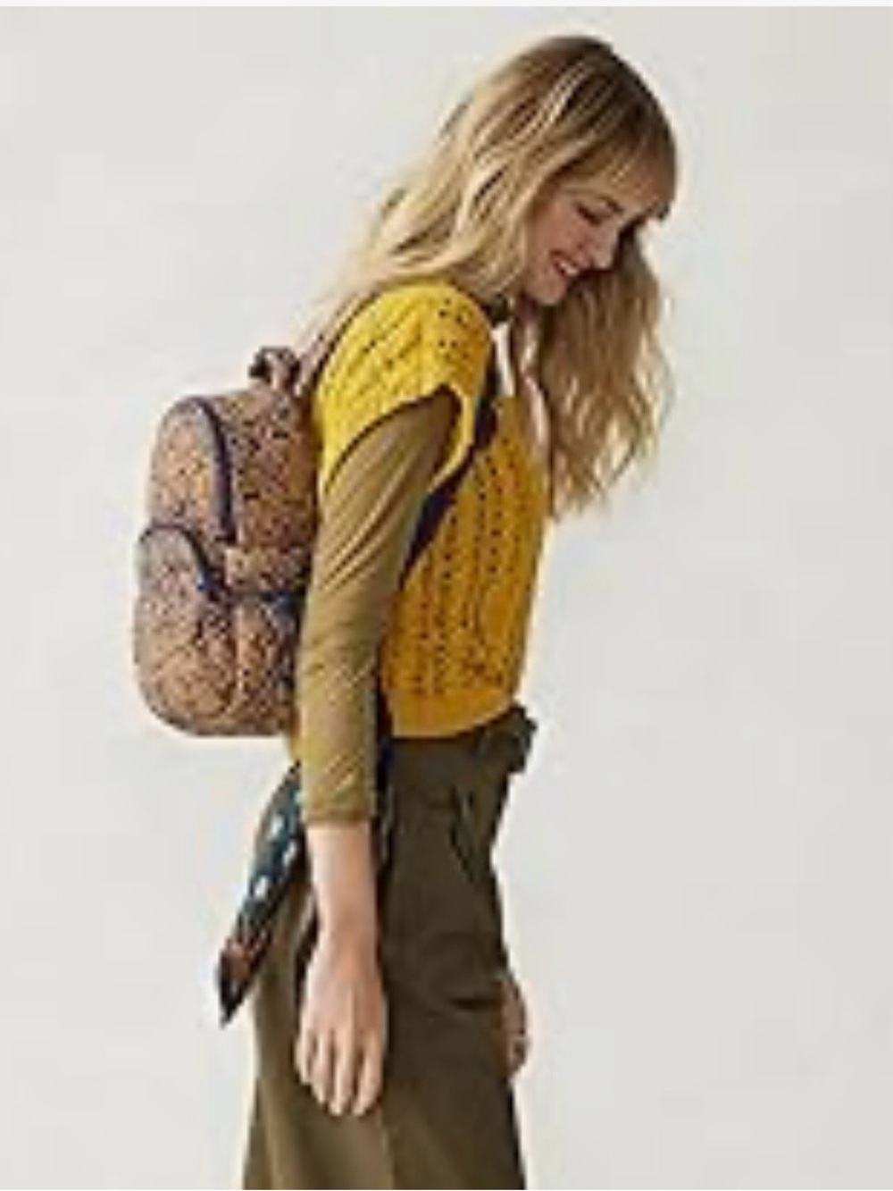 VERA BRADLEY Small Banbury Backpack-Lotus Montage Roasted Pecan - Picture 4 of 10